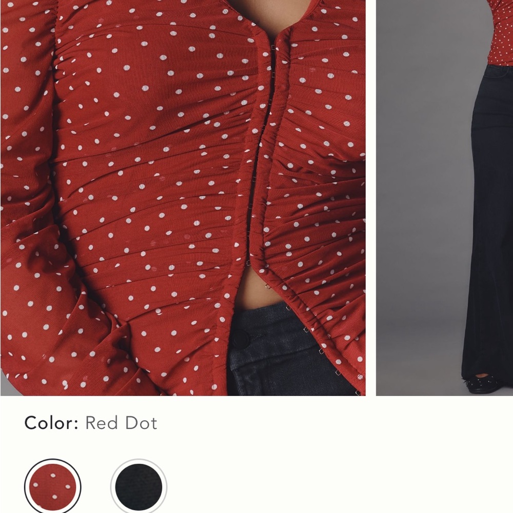 Maeve Ruched Long Sleeve V-neck Top